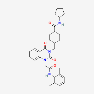 N-cyclopentyl-4-((1-(2-((2,6-dimethylphenyl)amino)-2-oxoethyl)-2,4-dioxo-1,2-dihydroquinazolin-3(4H)-yl)methyl)cyclohexanecarboxamide