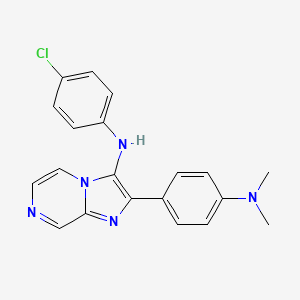 molecular formula C20H18ClN5 B11443467 N-(4-chlorophenyl)-2-[4-(dimethylamino)phenyl]imidazo[1,2-a]pyrazin-3-amine 