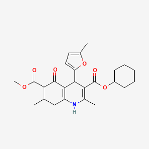 3-Cyclohexyl 6-methyl 2,7-dimethyl-4-(5-methylfuran-2-yl)-5-oxo-1,4,5,6,7,8-hexahydroquinoline-3,6-dicarboxylate