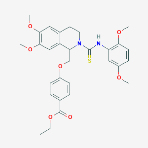 Ethyl 4-({2-[(2,5-dimethoxyphenyl)carbamothioyl]-6,7-dimethoxy-1,2,3,4-tetrahydroisoquinolin-1-YL}methoxy)benzoate