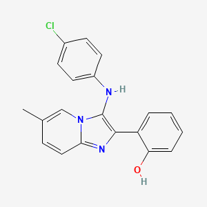 molecular formula C20H16ClN3O B11443540 2-{3-[(4-Chlorophenyl)amino]-6-methylimidazo[1,2-a]pyridin-2-yl}phenol 