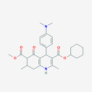 3-Cyclohexyl 6-methyl 4-[4-(dimethylamino)phenyl]-2,7-dimethyl-5-oxo-1,4,5,6,7,8-hexahydroquinoline-3,6-dicarboxylate