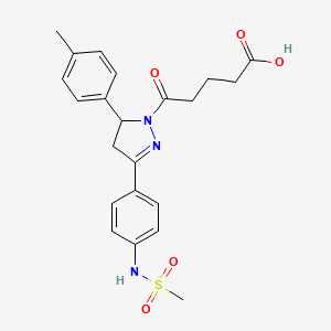 5-[3-(4-methanesulfonamidophenyl)-5-(4-methylphenyl)-4,5-dihydro-1H-pyrazol-1-yl]-5-oxopentanoic acid