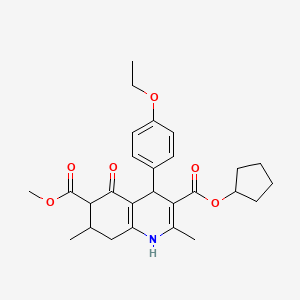 3-Cyclopentyl 6-methyl 4-(4-ethoxyphenyl)-2,7-dimethyl-5-oxo-1,4,5,6,7,8-hexahydroquinoline-3,6-dicarboxylate