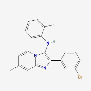 molecular formula C21H18BrN3 B11443590 2-(3-bromophenyl)-7-methyl-N-(2-methylphenyl)imidazo[1,2-a]pyridin-3-amine 