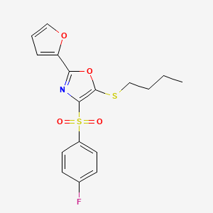 5-(Butylsulfanyl)-4-[(4-fluorophenyl)sulfonyl]-2-(furan-2-yl)-1,3-oxazole