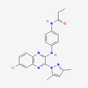 N-(4-{[6-chloro-3-(3,5-dimethyl-1H-pyrazol-1-yl)quinoxalin-2-yl]amino}phenyl)propanamide