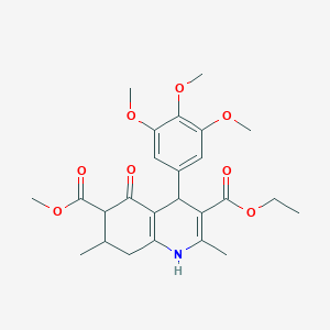 3-Ethyl 6-methyl 2,7-dimethyl-5-oxo-4-(3,4,5-trimethoxyphenyl)-1,4,5,6,7,8-hexahydroquinoline-3,6-dicarboxylate