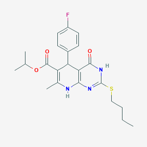 Propan-2-yl 2-(butylsulfanyl)-5-(4-fluorophenyl)-7-methyl-4-oxo-3,4,5,8-tetrahydropyrido[2,3-d]pyrimidine-6-carboxylate