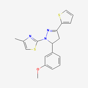 2-[5-(3-methoxyphenyl)-3-(thiophen-2-yl)-4,5-dihydro-1H-pyrazol-1-yl]-4-methyl-1,3-thiazole