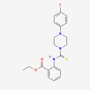 molecular formula C20H22FN3O2S B11443657 Ethyl 2-({[4-(4-fluorophenyl)piperazin-1-yl]carbonothioyl}amino)benzoate 