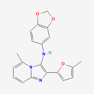 molecular formula C20H17N3O3 B11443685 N-(1,3-benzodioxol-5-yl)-5-methyl-2-(5-methylfuran-2-yl)imidazo[1,2-a]pyridin-3-amine 