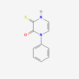 molecular formula C10H8N2OS B11443686 1-Phenyl-3-sulfanylidene-1,2,3,4-tetrahydropyrazin-2-one 