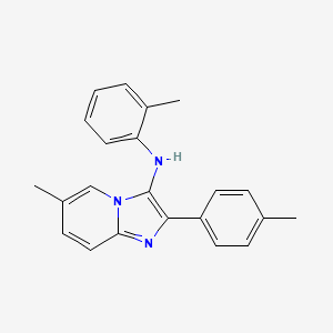 molecular formula C22H21N3 B11443714 6-methyl-N-(2-methylphenyl)-2-(4-methylphenyl)imidazo[1,2-a]pyridin-3-amine 