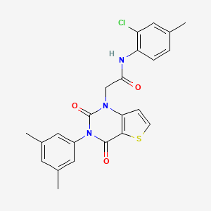 molecular formula C23H20ClN3O3S B11443726 N-(2-chloro-4-methylphenyl)-2-[3-(3,5-dimethylphenyl)-2,4-dioxo-3,4-dihydrothieno[3,2-d]pyrimidin-1(2H)-yl]acetamide 