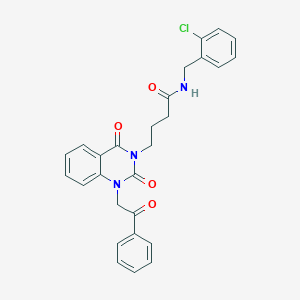 N-(2-chlorobenzyl)-4-[2,4-dioxo-1-(2-oxo-2-phenylethyl)-1,4-dihydroquinazolin-3(2H)-yl]butanamide