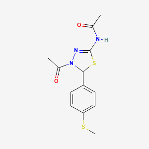 N-{4-acetyl-5-[4-(methylsulfanyl)phenyl]-4,5-dihydro-1,3,4-thiadiazol-2-yl}acetamide