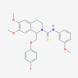 1-((4-fluorophenoxy)methyl)-6,7-dimethoxy-N-(3-methoxyphenyl)-3,4-dihydroisoquinoline-2(1H)-carbothioamide