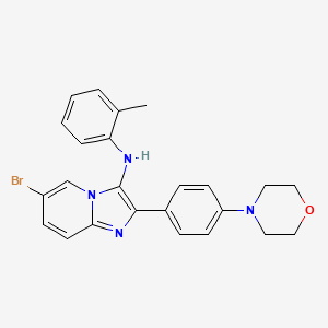 molecular formula C24H23BrN4O B11443766 6-bromo-N-(2-methylphenyl)-2-[4-(morpholin-4-yl)phenyl]imidazo[1,2-a]pyridin-3-amine 