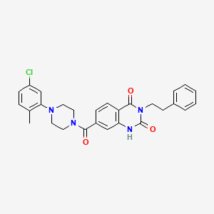 7-(4-(5-chloro-2-methylphenyl)piperazine-1-carbonyl)-3-phenethylquinazoline-2,4(1H,3H)-dione