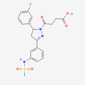 4-[5-(3-fluorophenyl)-3-(3-methanesulfonamidophenyl)-4,5-dihydro-1H-pyrazol-1-yl]-4-oxobutanoic acid