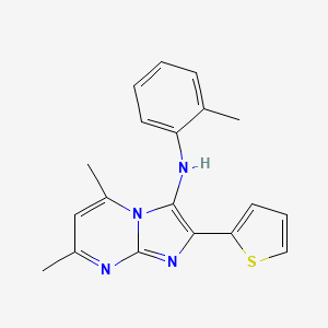 5,7-dimethyl-N-(2-methylphenyl)-2-(thiophen-2-yl)imidazo[1,2-a]pyrimidin-3-amine