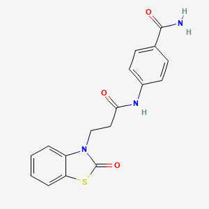 4-{[3-(2-oxo-1,3-benzothiazol-3(2H)-yl)propanoyl]amino}benzamide