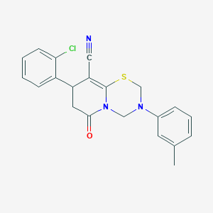 8-(2-chlorophenyl)-3-(3-methylphenyl)-6-oxo-3,4,7,8-tetrahydro-2H,6H-pyrido[2,1-b][1,3,5]thiadiazine-9-carbonitrile