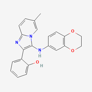 2-[3-(2,3-Dihydro-1,4-benzodioxin-6-ylamino)-6-methylimidazo[1,2-a]pyridin-2-yl]phenol