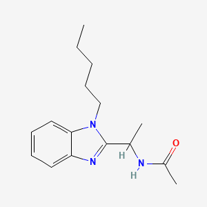 molecular formula C16H23N3O B11443841 N-[1-(1-pentyl-1H-benzimidazol-2-yl)ethyl]acetamide 