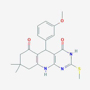 5-(3-methoxyphenyl)-8,8-dimethyl-2-(methylsulfanyl)-5,8,9,10-tetrahydropyrimido[4,5-b]quinoline-4,6(3H,7H)-dione