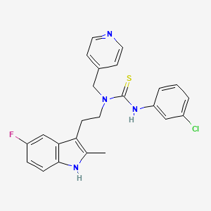 3-(3-chlorophenyl)-1-(2-(5-fluoro-2-methyl-1H-indol-3-yl)ethyl)-1-(pyridin-4-ylmethyl)thiourea