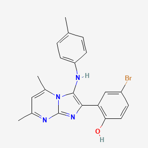 4-Bromo-2-{5,7-dimethyl-3-[(4-methylphenyl)amino]imidazo[1,2-a]pyrimidin-2-yl}phenol