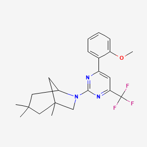 molecular formula C22H26F3N3O B11443896 6-[4-(2-Methoxyphenyl)-6-(trifluoromethyl)pyrimidin-2-yl]-1,3,3-trimethyl-6-azabicyclo[3.2.1]octane 