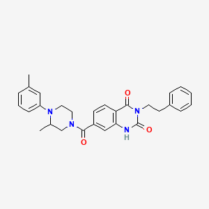 7-(3-methyl-4-(m-tolyl)piperazine-1-carbonyl)-3-phenethylquinazoline-2,4(1H,3H)-dione