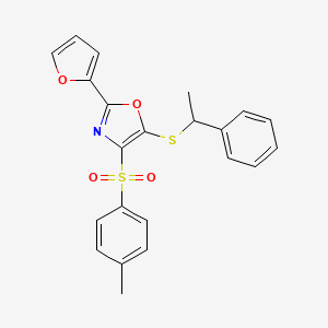 2-(Furan-2-yl)-4-(4-methylbenzenesulfonyl)-5-[(1-phenylethyl)sulfanyl]-1,3-oxazole