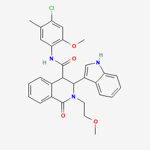 molecular formula C29H28ClN3O4 B11443947 N-(4-Chloro-2-methoxy-5-methylphenyl)-3-(1H-indol-3-YL)-2-(2-methoxyethyl)-1-oxo-1,2,3,4-tetrahydroisoquinoline-4-carboxamide 