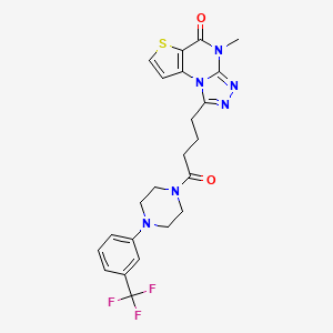 4-Methyl-1-(4-oxo-4-{4-[3-(trifluoromethyl)phenyl]piperazino}butyl)thieno[2,3-E][1,2,4]triazolo[4,3-A]pyrimidin-5(4H)-one