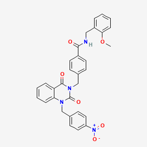 N-(2-methoxybenzyl)-4-((1-(4-nitrobenzyl)-2,4-dioxo-1,2-dihydroquinazolin-3(4H)-yl)methyl)benzamide