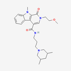 N-[3-(3,5-Dimethylpiperidin-1-YL)propyl]-2-(2-methoxyethyl)-9-methyl-1-oxo-1H,2H,9H-pyrido[3,4-B]indole-4-carboxamide