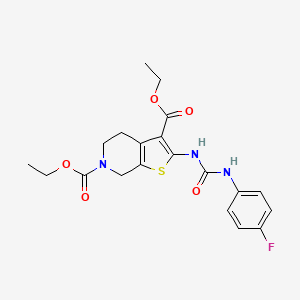 molecular formula C20H22FN3O5S B11443982 diethyl 2-{[(4-fluorophenyl)carbamoyl]amino}-4,7-dihydrothieno[2,3-c]pyridine-3,6(5H)-dicarboxylate 