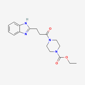 molecular formula C17H22N4O3 B11443997 ethyl 4-[3-(1H-benzimidazol-2-yl)propanoyl]piperazine-1-carboxylate 