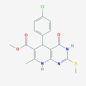 Methyl 5-(4-chlorophenyl)-7-methyl-2-(methylsulfanyl)-4-oxo-3,4,5,8-tetrahydropyrido[2,3-d]pyrimidine-6-carboxylate