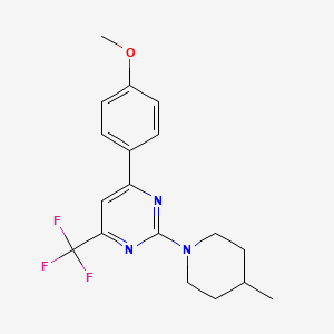 4-(4-Methoxyphenyl)-2-(4-methylpiperidin-1-yl)-6-(trifluoromethyl)pyrimidine