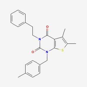 5,6-dimethyl-1-[(4-methylphenyl)methyl]-3-(2-phenylethyl)-1H,2H,3H,4H-thieno[2,3-d]pyrimidine-2,4-dione