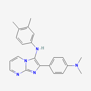 molecular formula C22H23N5 B11444049 2-[4-(dimethylamino)phenyl]-N-(3,4-dimethylphenyl)imidazo[1,2-a]pyrimidin-3-amine 