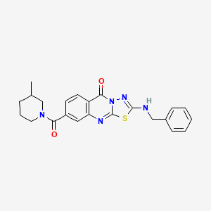 2-(benzylamino)-8-(3-methylpiperidine-1-carbonyl)-5H-[1,3,4]thiadiazolo[2,3-b]quinazolin-5-one