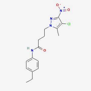 4-(4-chloro-5-methyl-3-nitro-1H-pyrazol-1-yl)-N-(4-ethylphenyl)butanamide