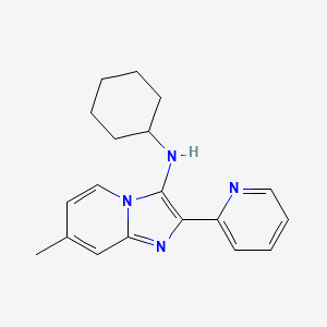 molecular formula C19H22N4 B11444095 N-cyclohexyl-7-methyl-2-(pyridin-2-yl)imidazo[1,2-a]pyridin-3-amine 