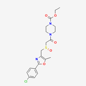 Ethyl 4-(2-{[2-(4-chlorophenyl)-5-methyl-1,3-oxazol-4-YL]methanesulfinyl}acetyl)piperazine-1-carboxylate